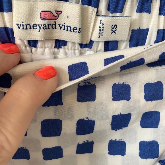 Vineyard vines blue and white “faux” wrap skirt with ruffle size XS - Picture 4 of 8